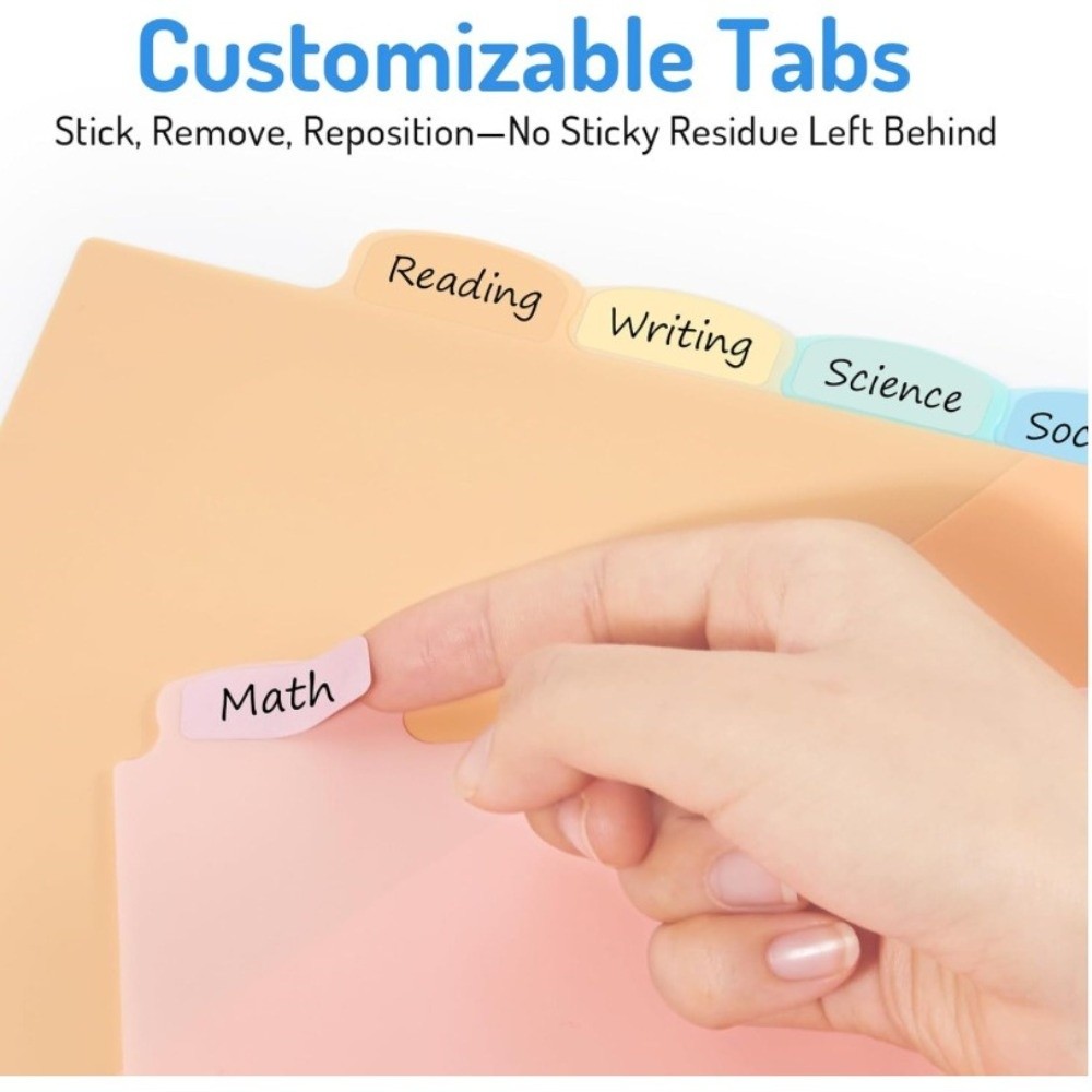Tab Divider A4 - Przezroczyste, wytrzymałe przegródki do segregatora, plastikowe,