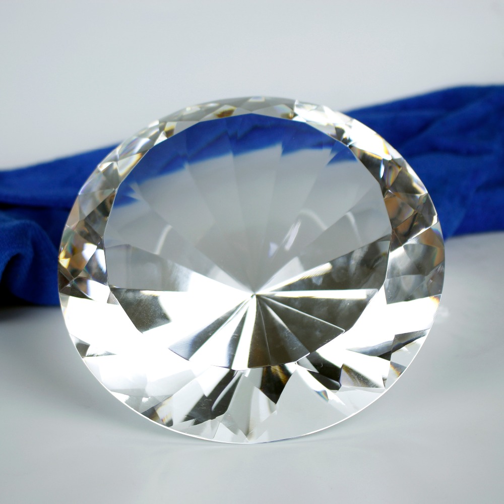 Paper Weight Crystal - 150mm przezroczysty kryształ optyczny diament szklany