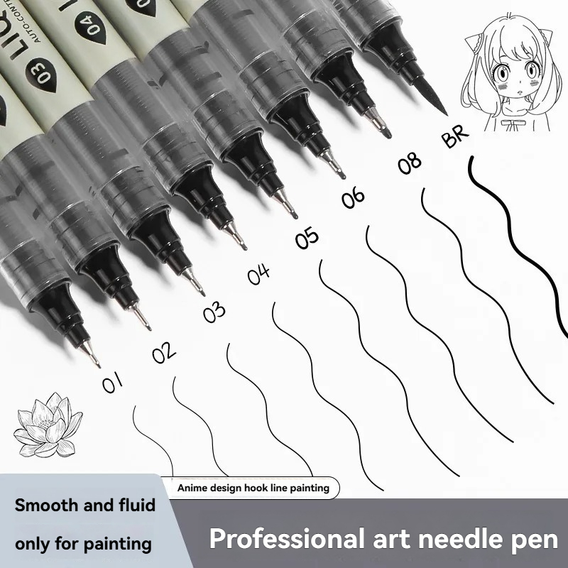 Correction Pen Fine - 12 sztuk czarnych pisaków fineliner, markery