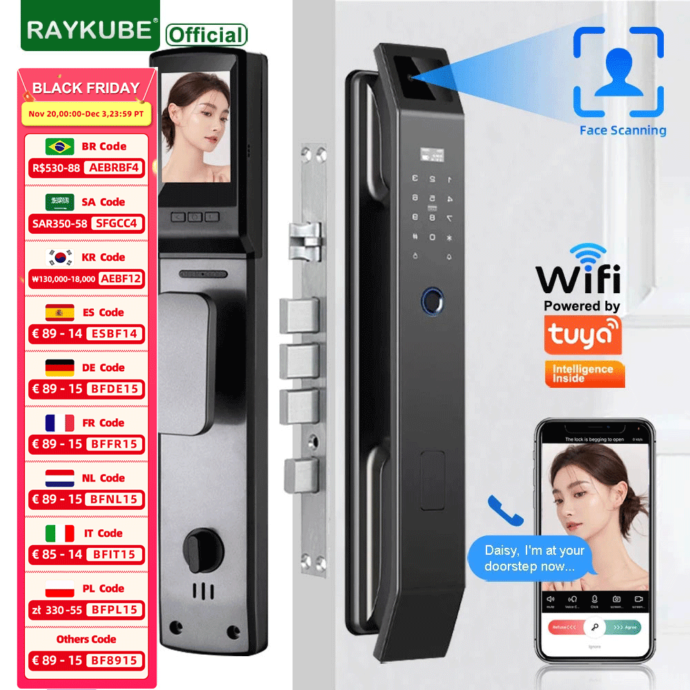 Letter Opener Brass - RAYKUBE DF14 Tuya WiFi Cyfrowy Zamek