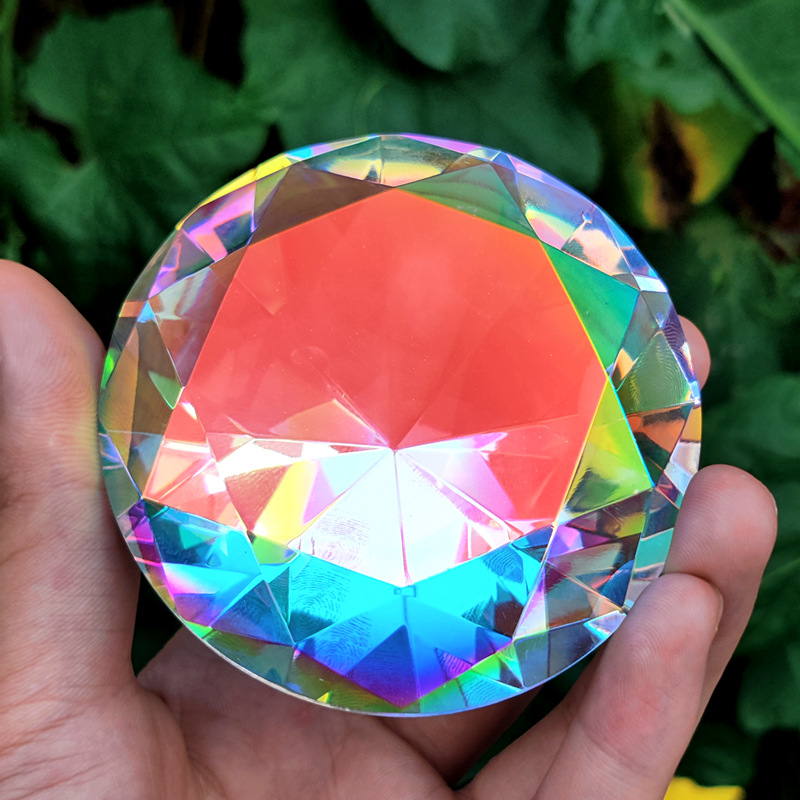 Paper Weight Crystal - 30-80mm AB kolorowy K9 kryształowy diament