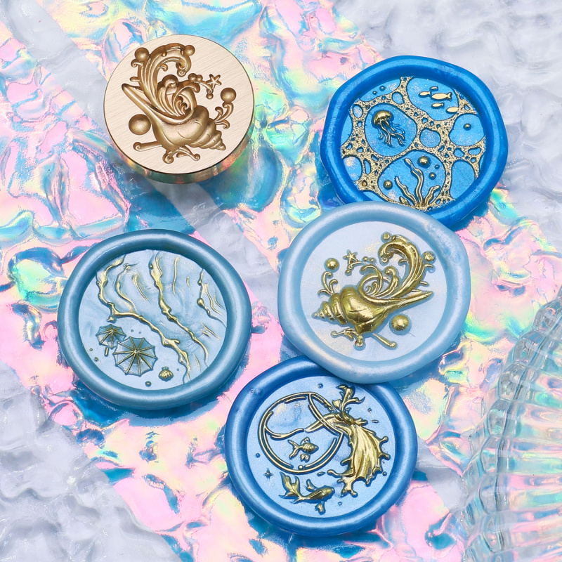 Wax Seal Stamp Set - Stempel do lakowania z motywem kwiatów