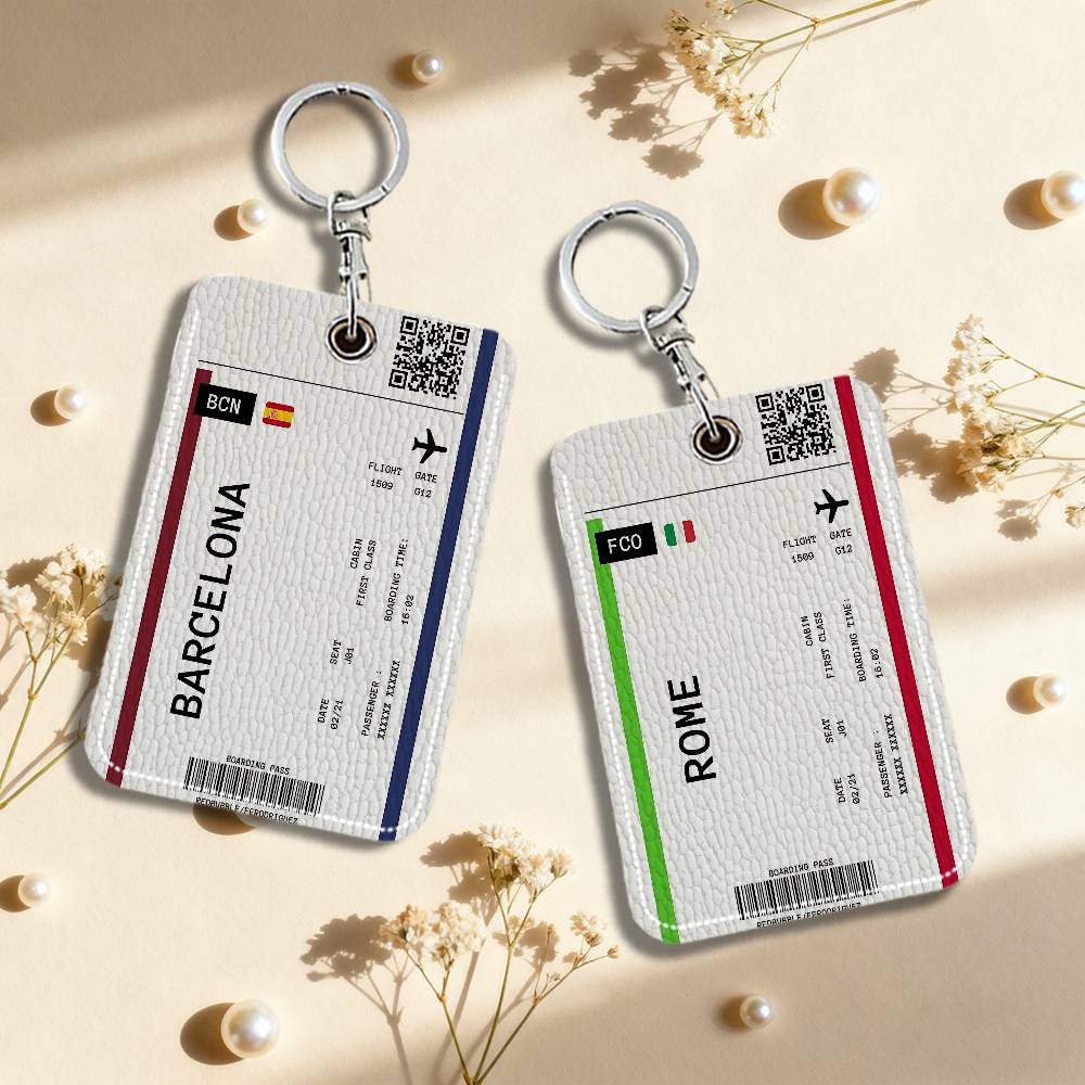 Card Index Box - Karta podróżna Bilet samolotowy Skórzany etui