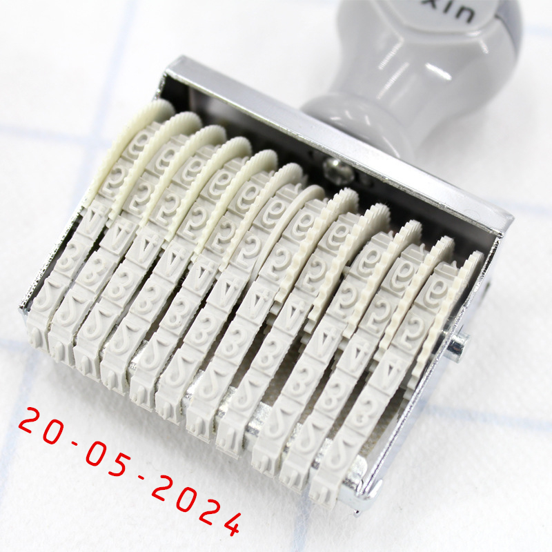Rubber Date Stamp - Przenośny znaczek numeryczny 8/10 cyfr, mały