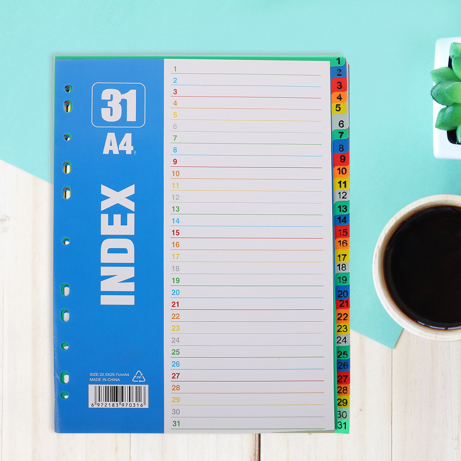 Tab Divider A4 - 1 zestaw numerowanych przekładek indeksujących A4