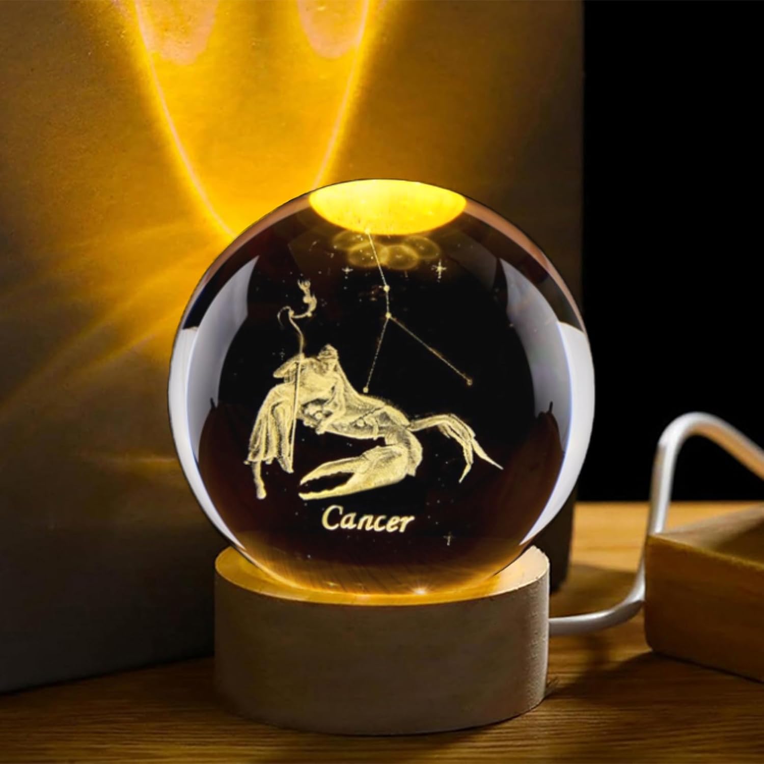 Paper Weight Crystal - Kryształowa kula 3D z konstelacją rakowym,