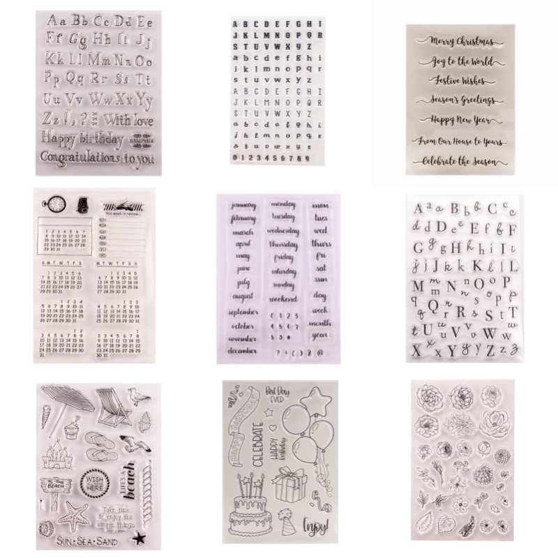 Rubber Date Stamp - Daty, dni tygodnia, miesiące, numery, symbole,