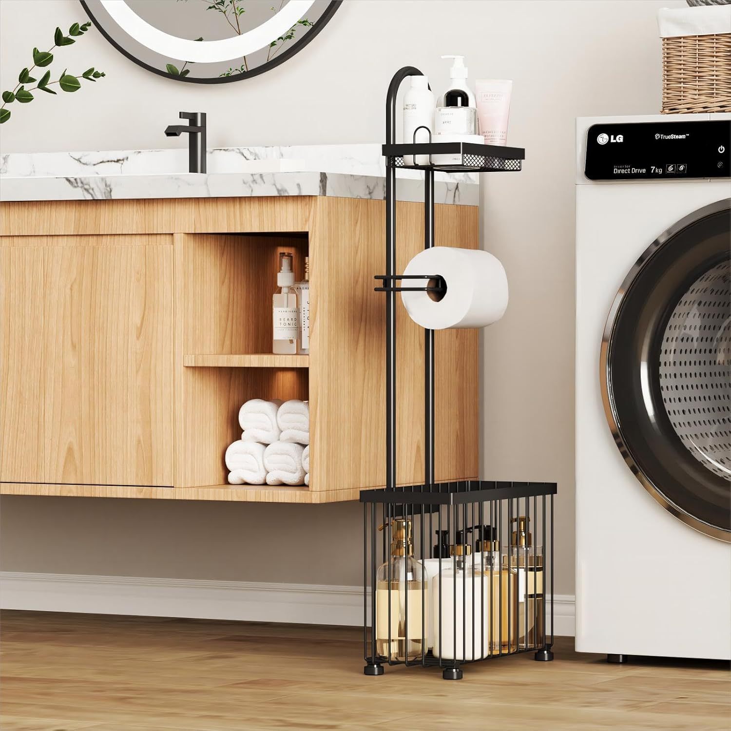 Magazine Holder Rack - Czarny uchwyt na papier toaletowy do