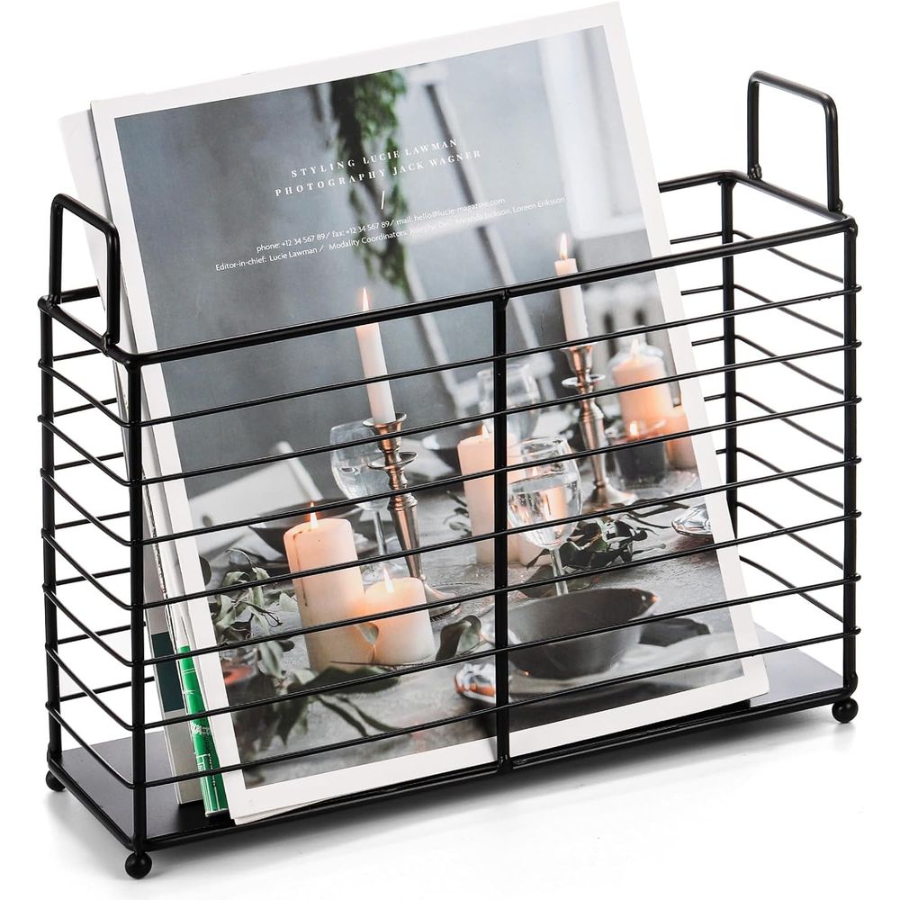 Magazine Holder Rack - Metalowy stojak na czasopisma, kosz na