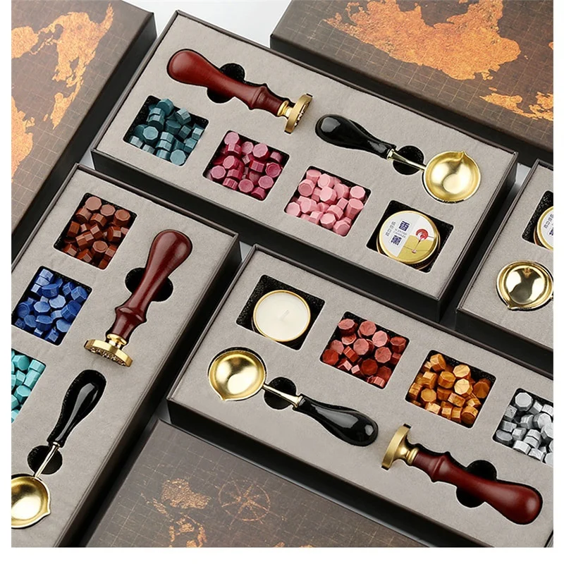Wax Seal Stamp Set - DIY znaczki pieczęć woskowa zestaw pudełek