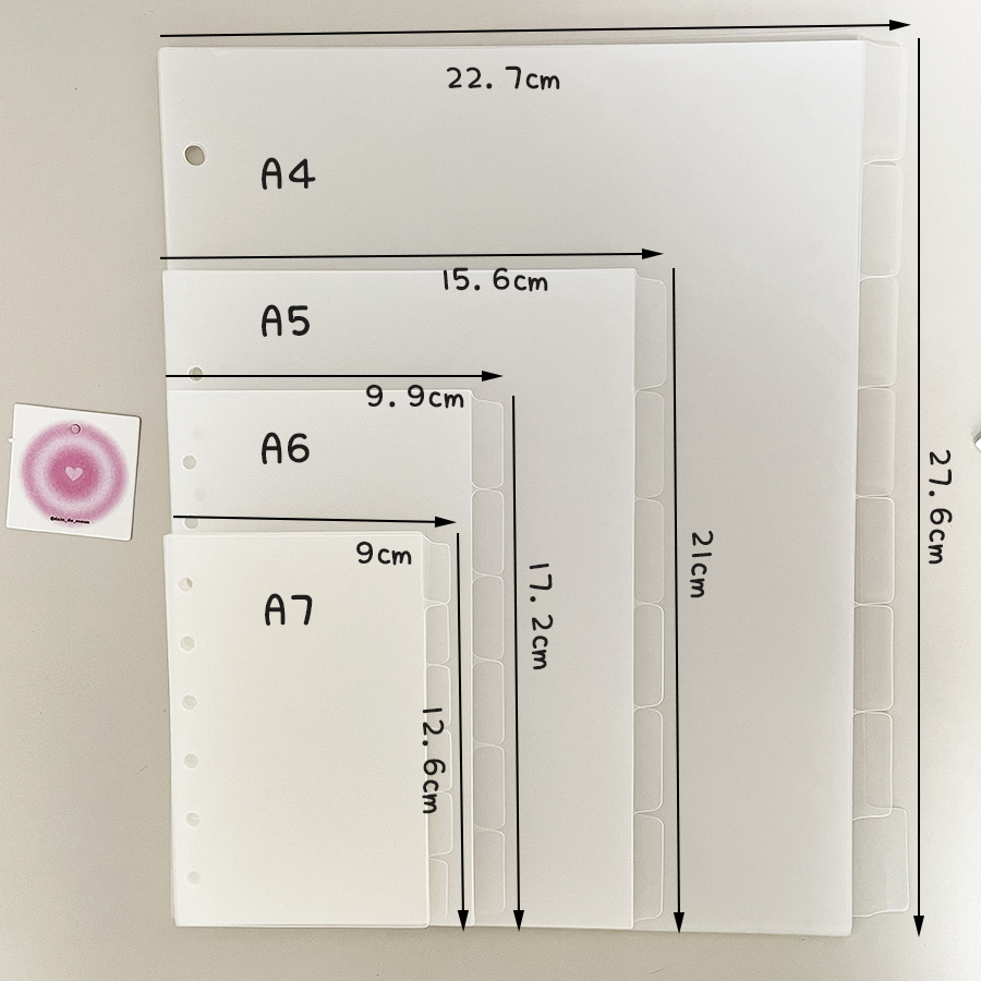 Binder A4 Lever - A4/A5/A6/A7 Pierścień Seperator Strony 6/8 Arkuszy