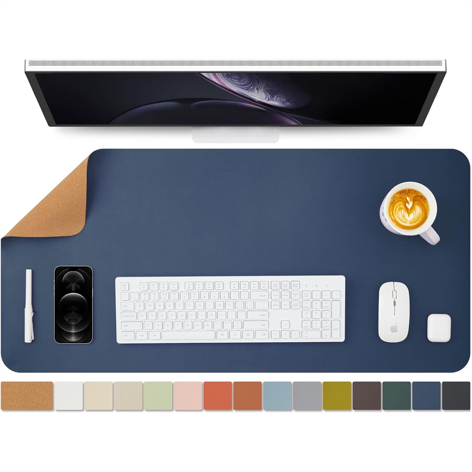 Leather Desk Pad - Korkowa podkładka na biurko dwustronna do