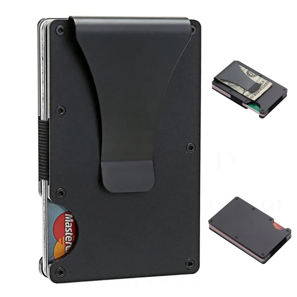 Index Card Holder - Aluminiowy Portfel na Karty z Blokadą