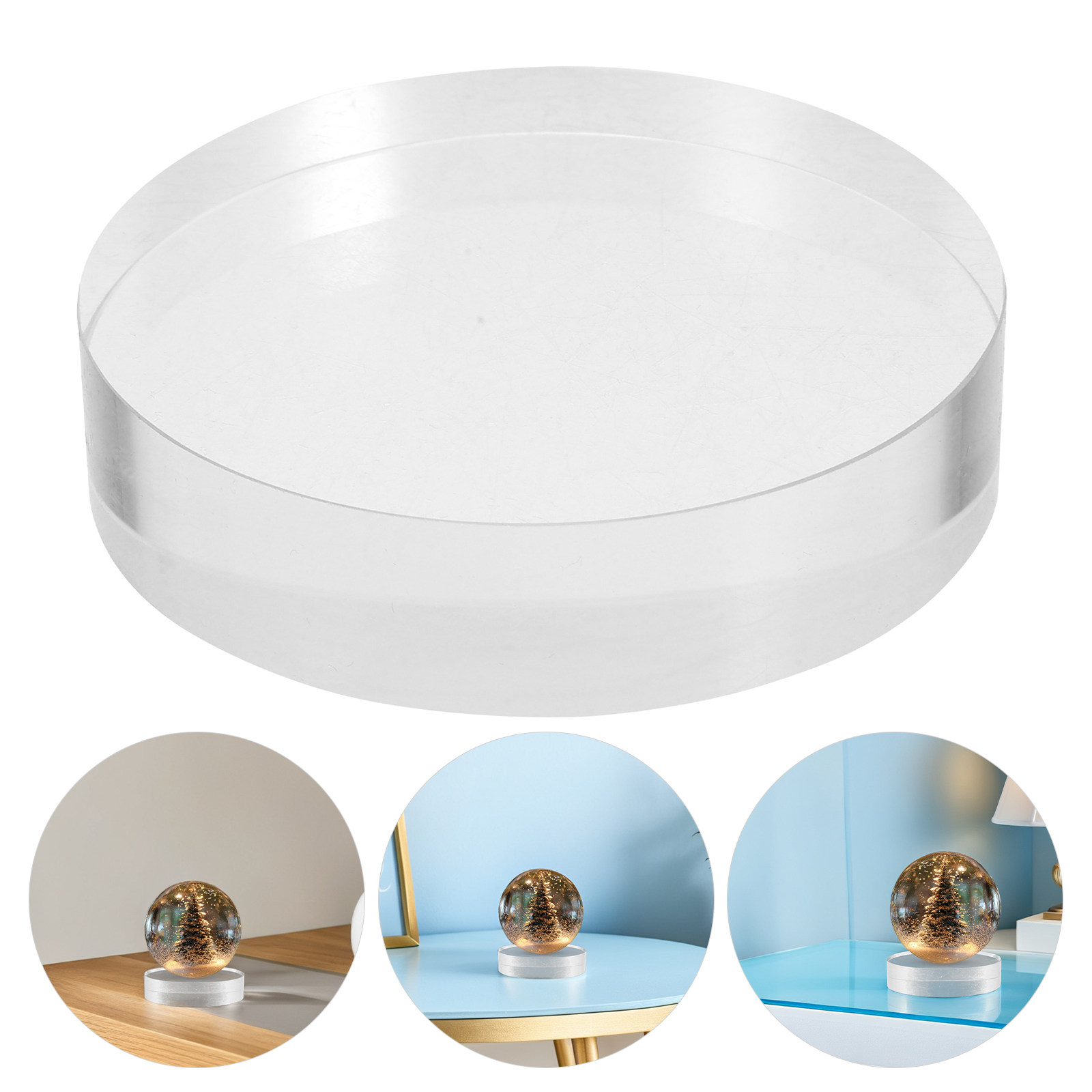 Book Weight Glass - 2 szt. Przezroczyste okrągłe szklane obciążniki