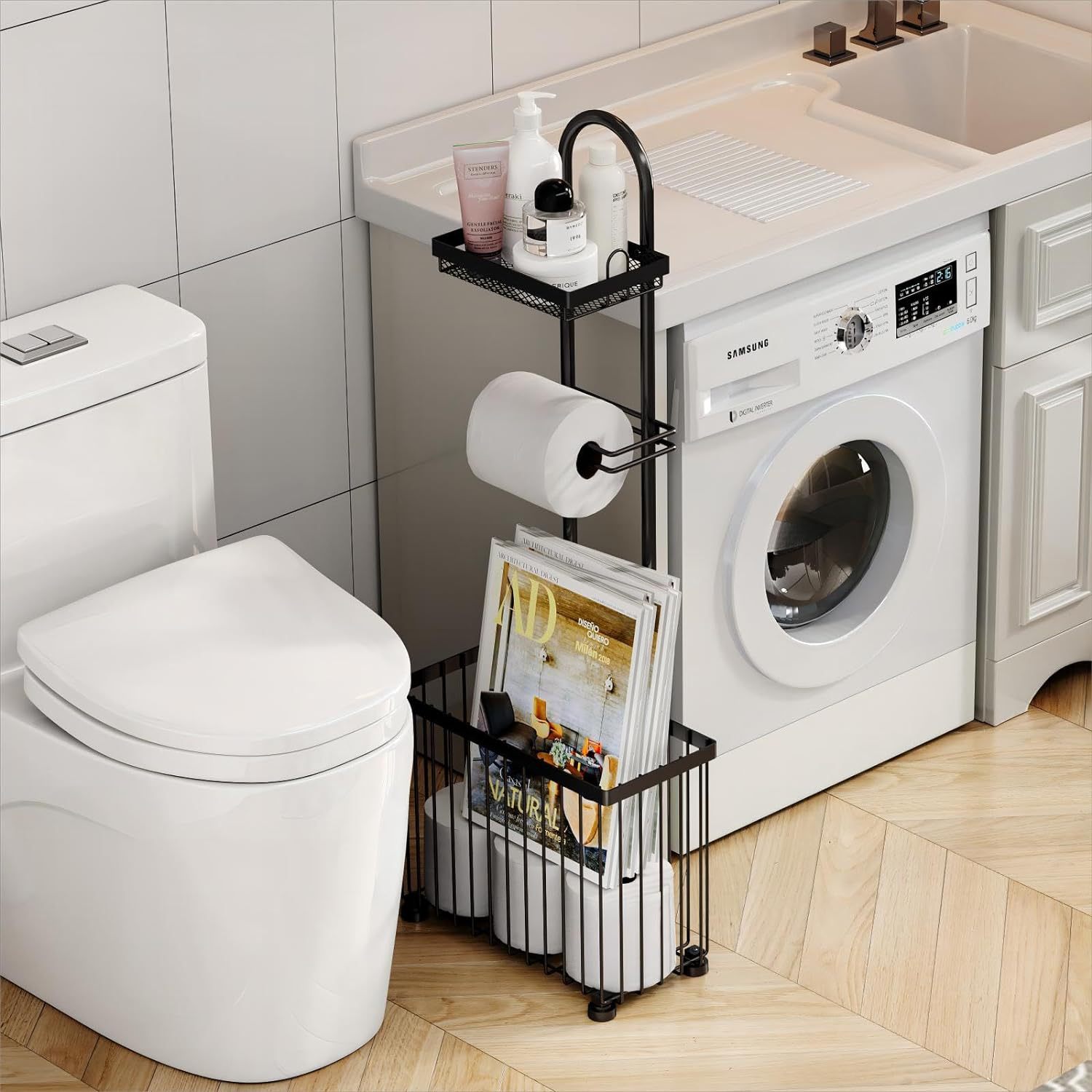 Czarny uchwyt na papier toalet – Magazine Holder Rack recenzja i cena