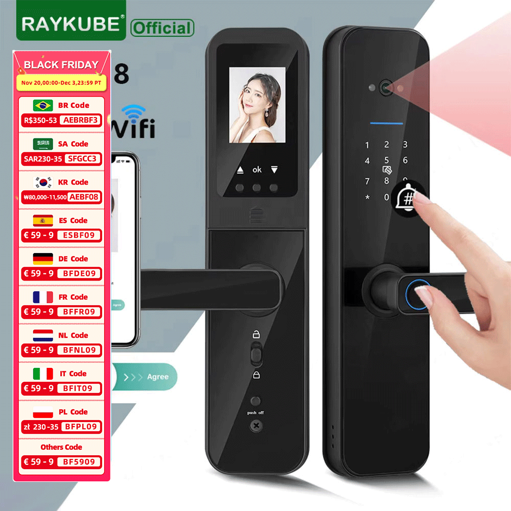 RAYKUBE F008 Tuya Wifi wizjer  – Letter Opener Brass recenzja i cena