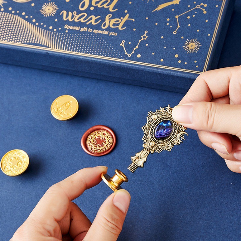 Gwieździsty ogień lakier zesta – Wax Seal Stamp Set recenzja i cena